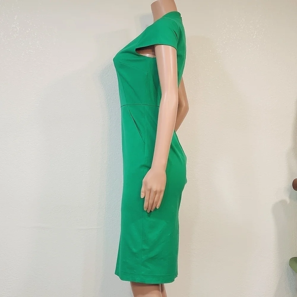 J.Crew Factory Cap Sleeve V-Neck Sheath Dress in Bi-stretch Cotton Sz 2